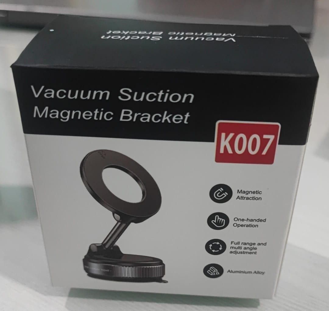 Vacuum Suction Magnetic Bracket – No Drill Wall Mount, 360° Rotation, Strong Magnetic Holder for Phone, Kitchen & Bathroom